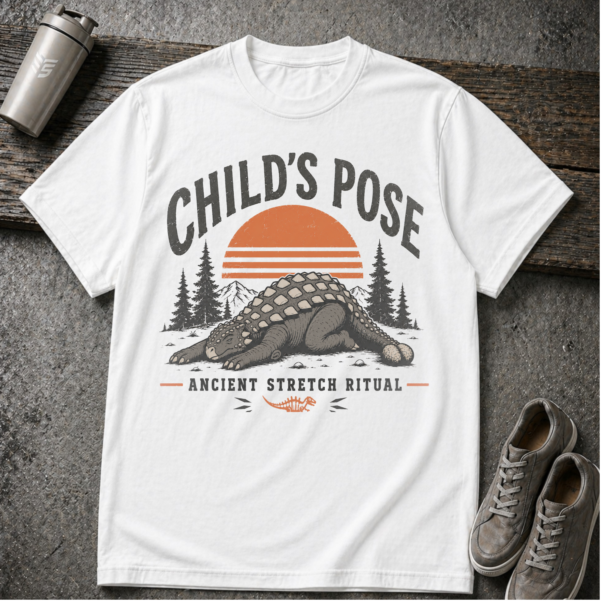 Dinosaur Childs Pose - Tee